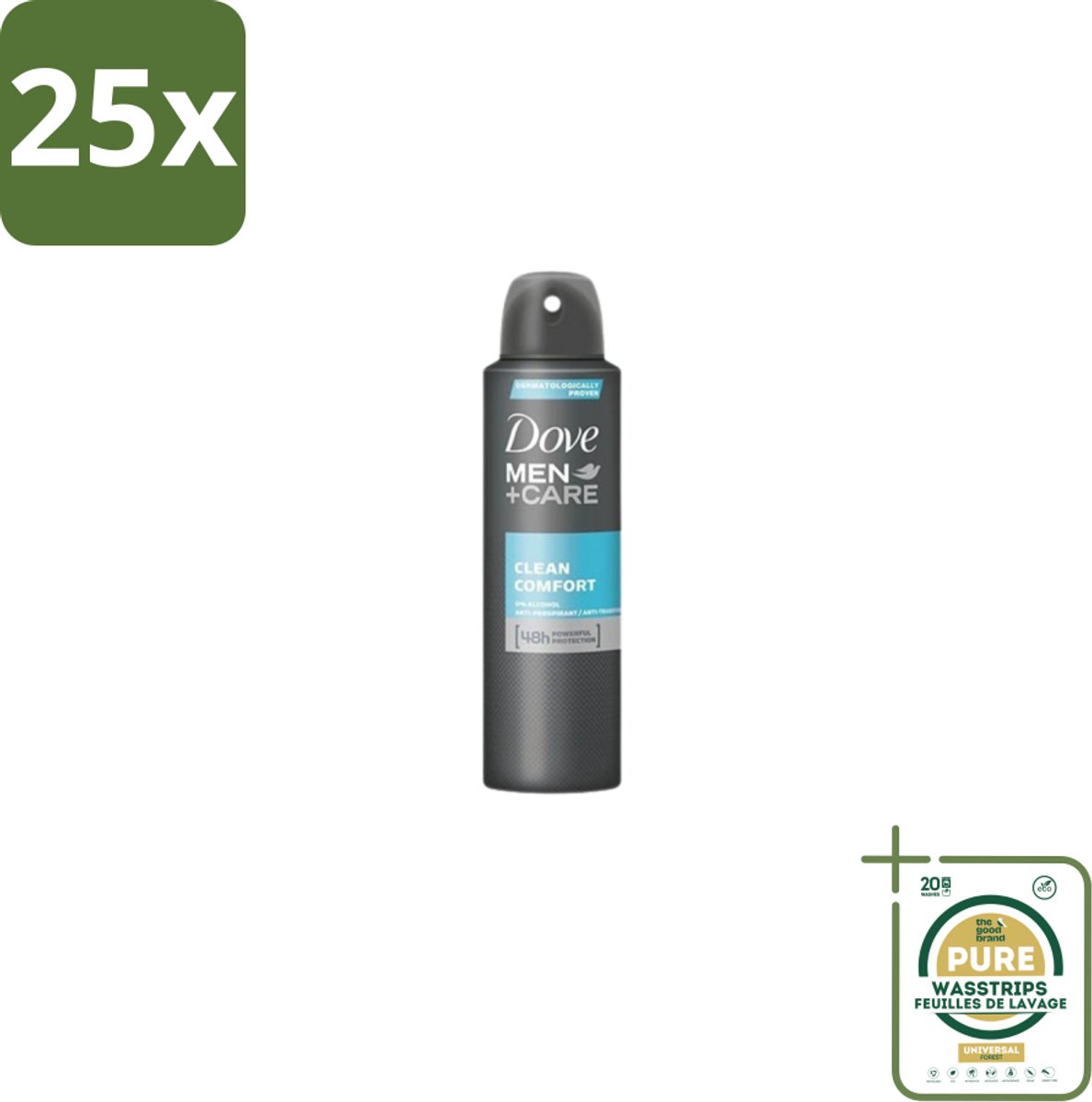 25 x Dove Men+Care – Deodorant Spray – Clean Comfort – 200 ml - Grootverpakking - Anti-transpirant Spray - Okselgeur - Frisse Geur - Schone Geur - Okselverzorging
