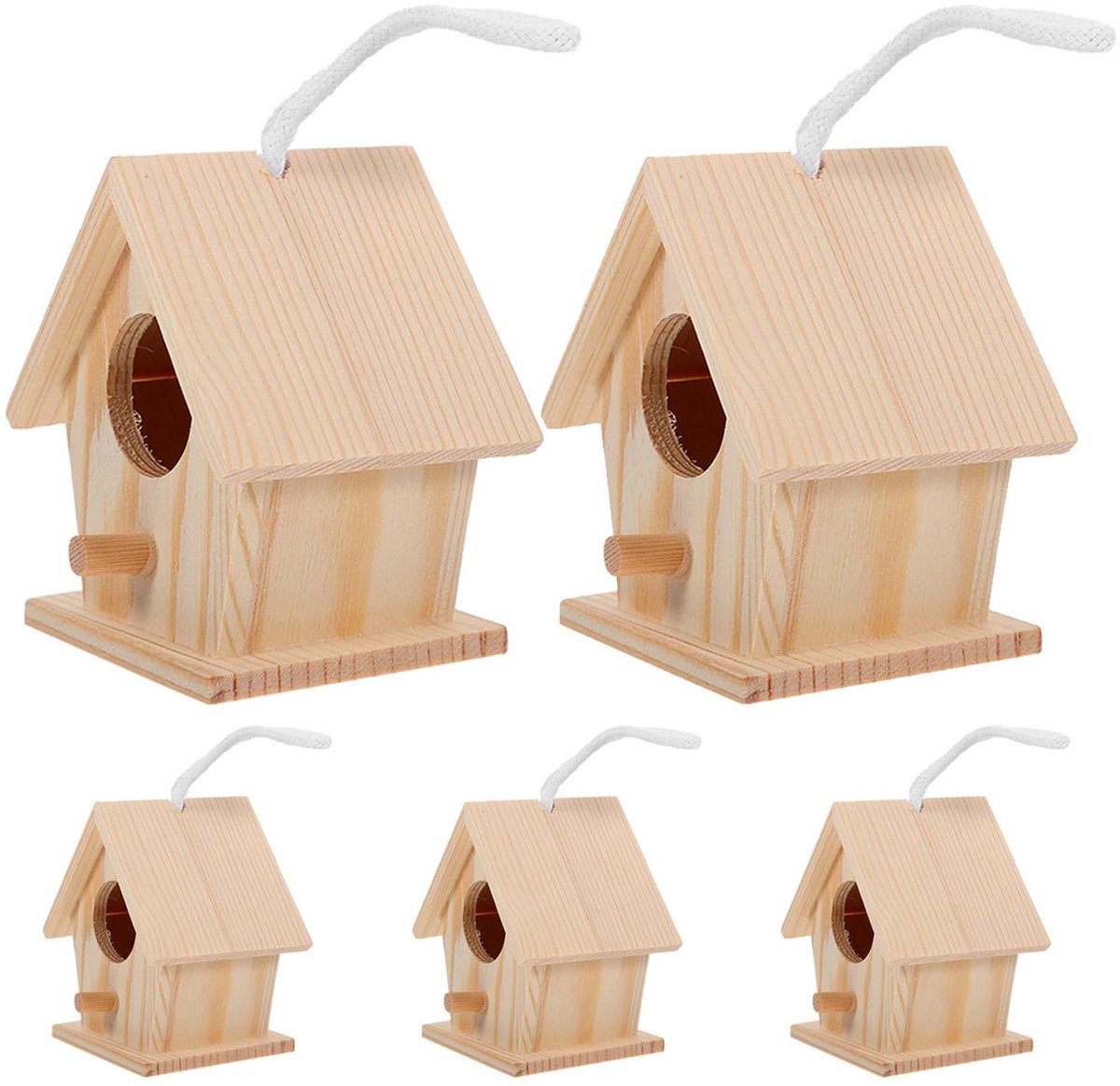 BESPORTBLE 10 Pcs Houten Decoratie Houten Vogelhuis Woodsy Decor Kleine Vogels Vogeldozen Vogels Levert Onvoltooide - ShopVlot