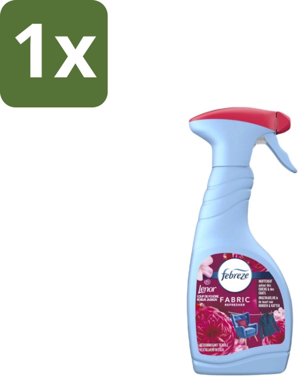 1 x Febreze – Textielspray – Robijn Jasmijn – 500 ml - Textielverfrisser - Textielgeur - Geurverwijdering - Jasmijngeur - Robijngeur
