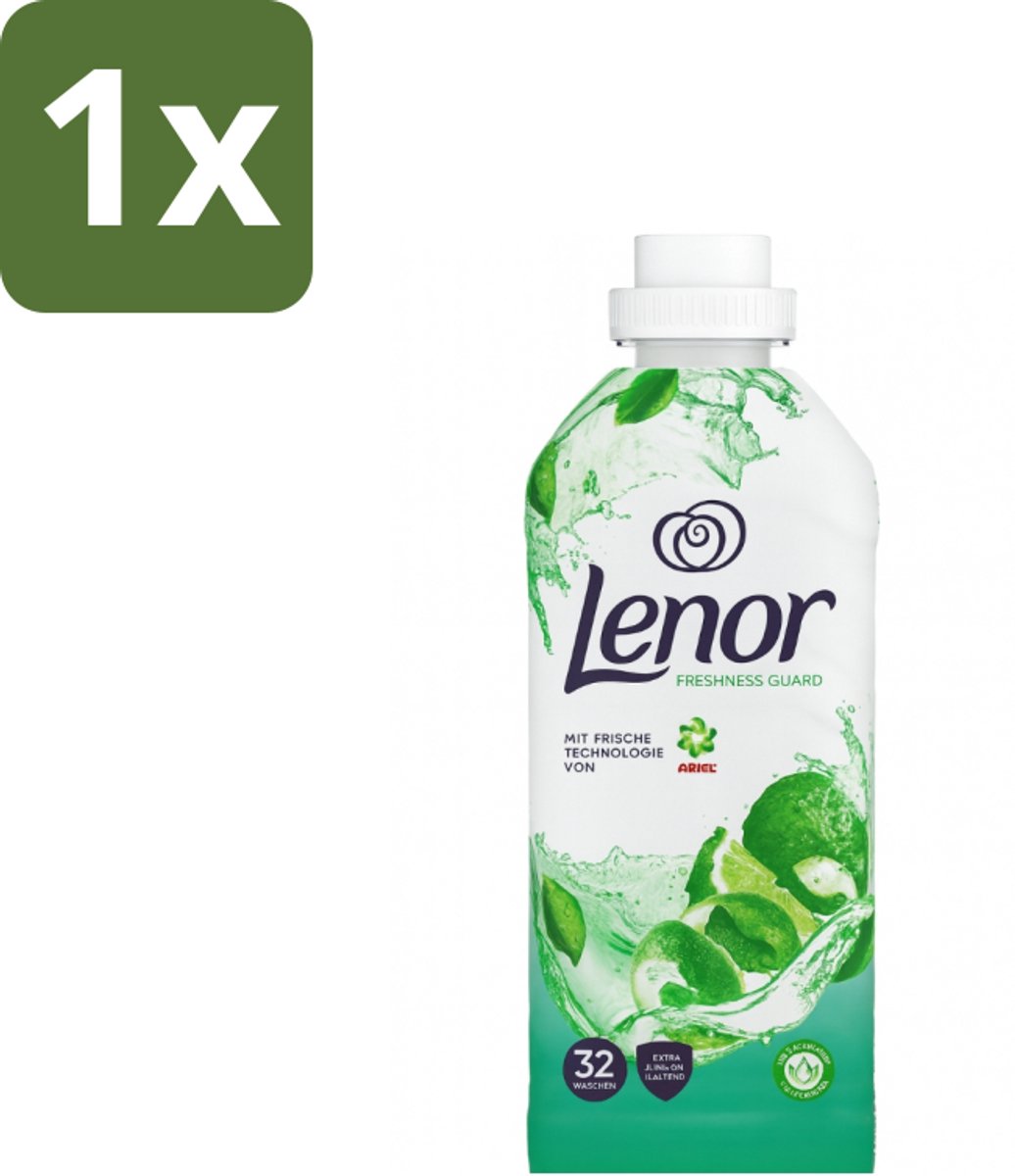1 x Lenor – Wasverzachter – Freshness Guard – 32 Wasbeurten – 800 ml - Wasverzachter - Frisheid - Geur - Geurprofiel - Geurtjes