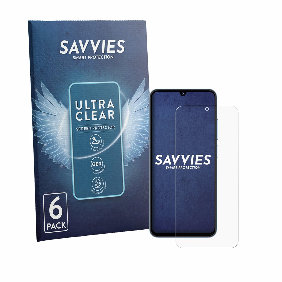 Savvies - Screenprotector voor Lagenio A12 - Folie Beschermfolie transparant 6 Stuks