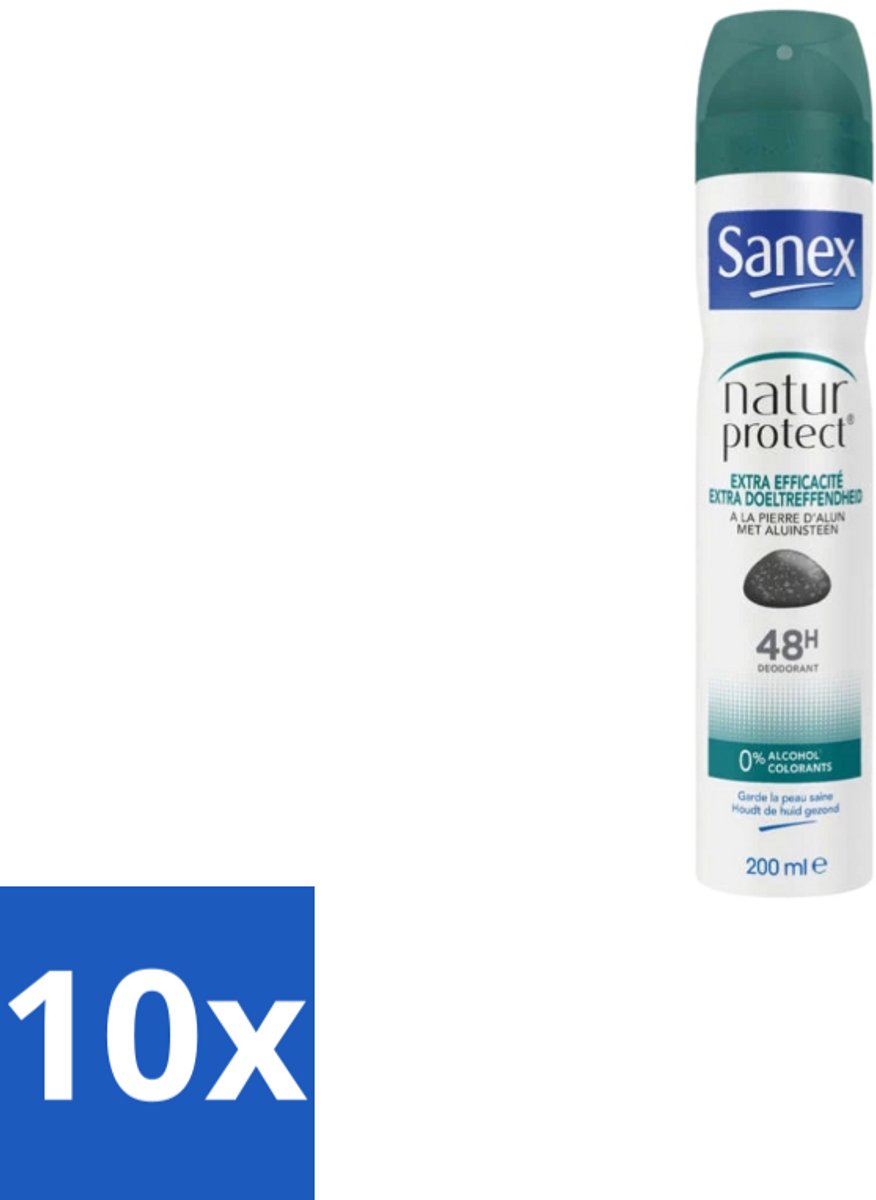 Sanex – Deodorant Spray – Aluinsteen – 200 ml - Bulkverpakking - 10 stuks