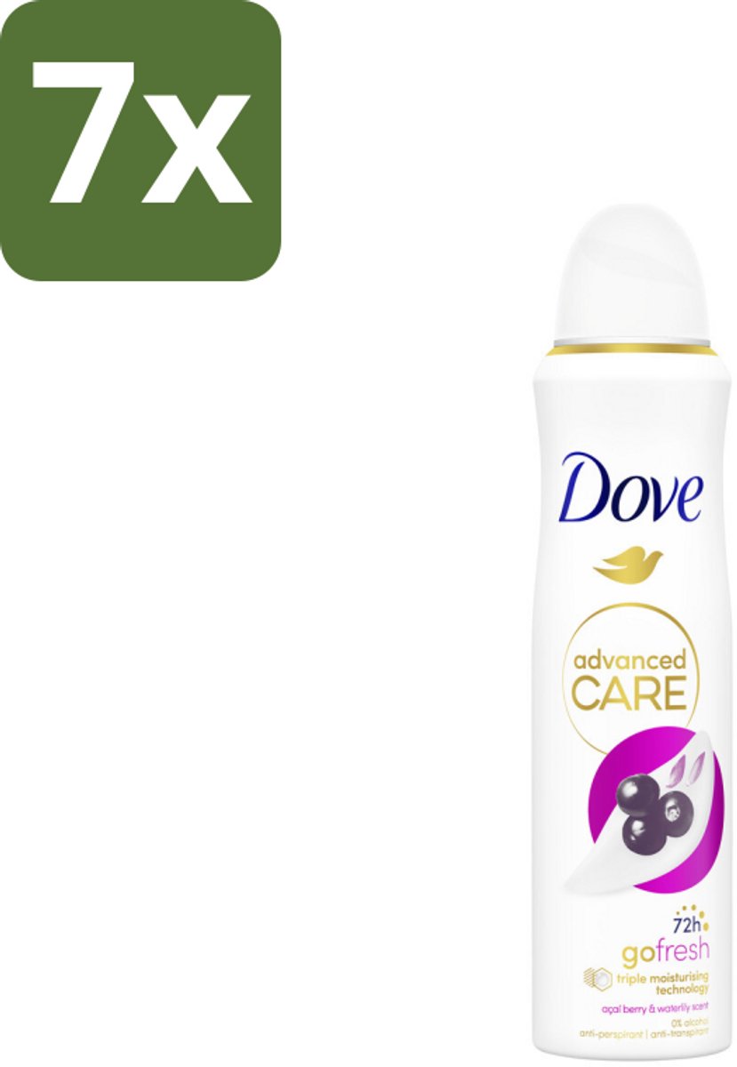 Dove – Deodorant Spray – Acai Berry & Waterlily – 150 ml - Bulkverpakking - 7 stuks