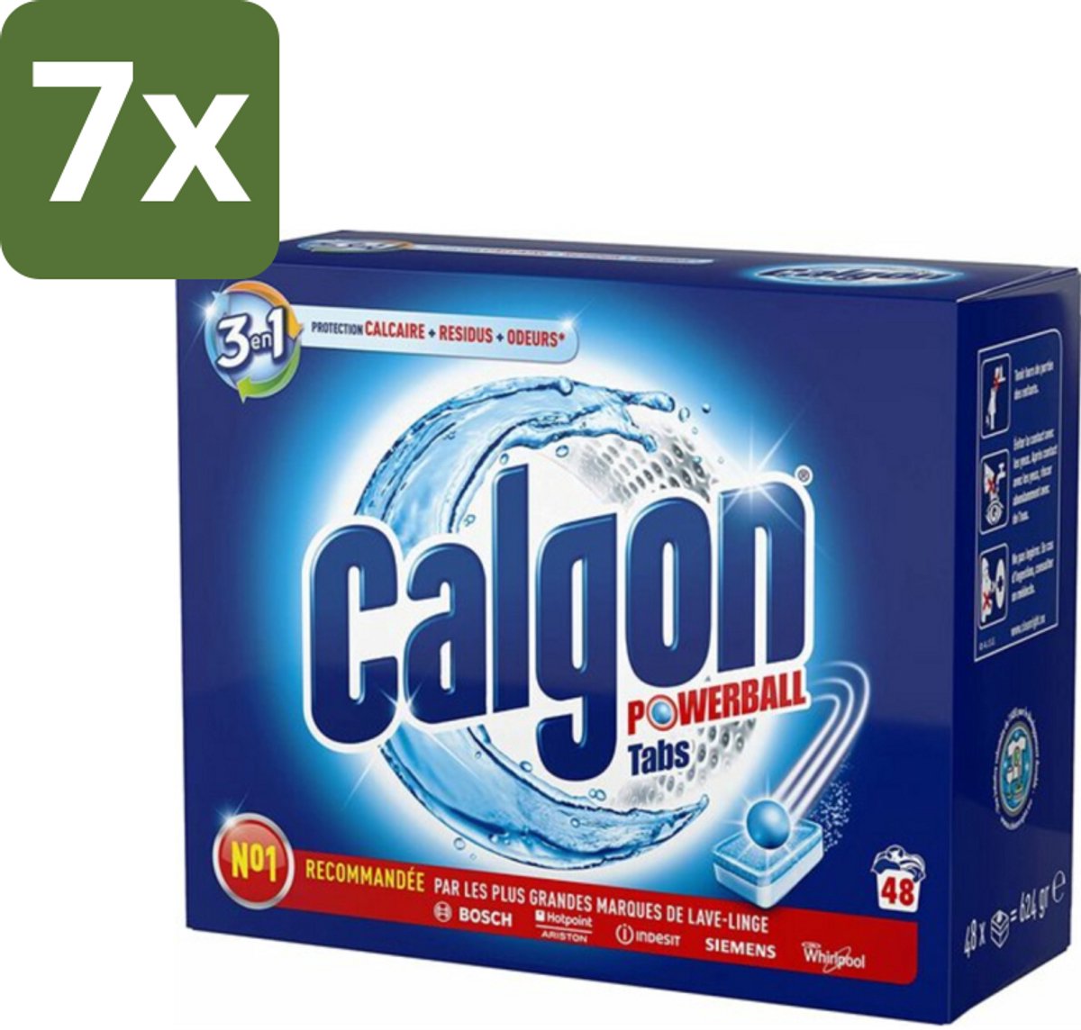 Calgon - 3in1 Tabletten - 48 tabletten - Bulkverpakking - 7 stuks