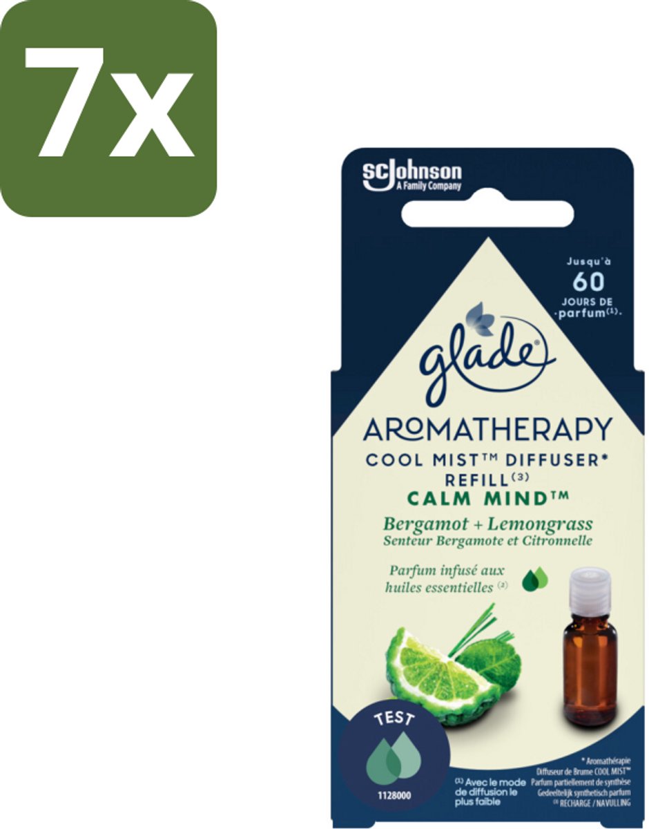 Glade – Aromatherapy Mist Diffuser Navulling – Calm Mind – 17,4 ml - Bulkverpakking - 7 stuks