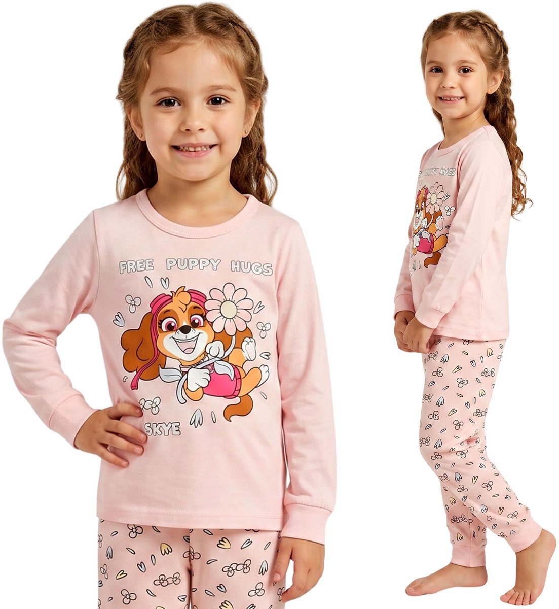 Paw Patrol Skye KATOENEN meisjespyjama, TWEE-DELIGE pyjama met lange mouwen, LANGE broek OEKO-TEX 104