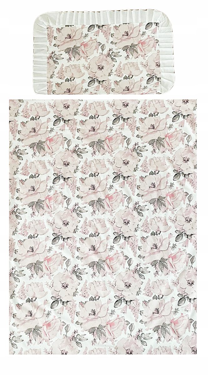 Kinderledikant-dekbedovertrekset 100x135cm, 100% Katoen met Ruche