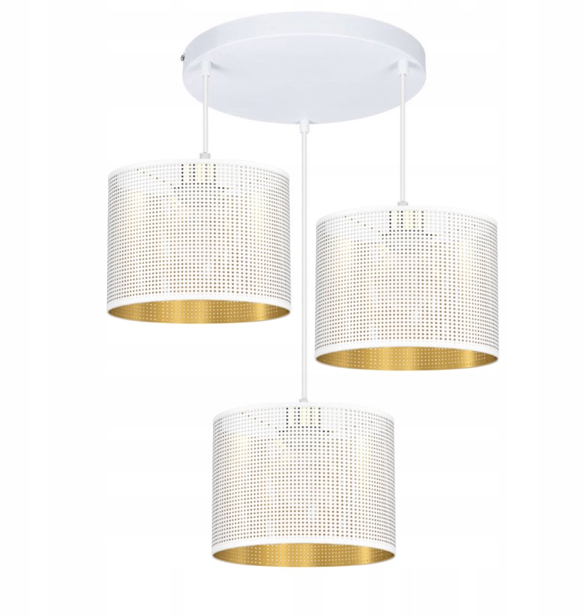 Merkloze Hanglamp met Ajour Lampenkap - Metaal & Stof