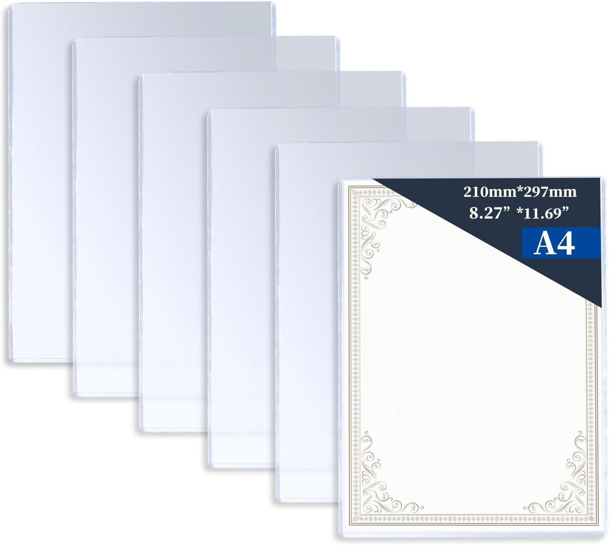 6 Stuks A4 Formaat Rigid Print Guards - Transparante Beschermhoezen voor Foto's, Documenten en Certificaten