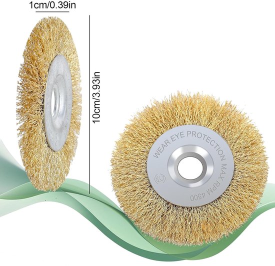 Set van 4 voegenborstels voor het reinigen van voegen, metaal/messing borstel, breedte 10 mm, ideaal voor tuinonderhoud en onkruidbestrijding — afbeelding 4