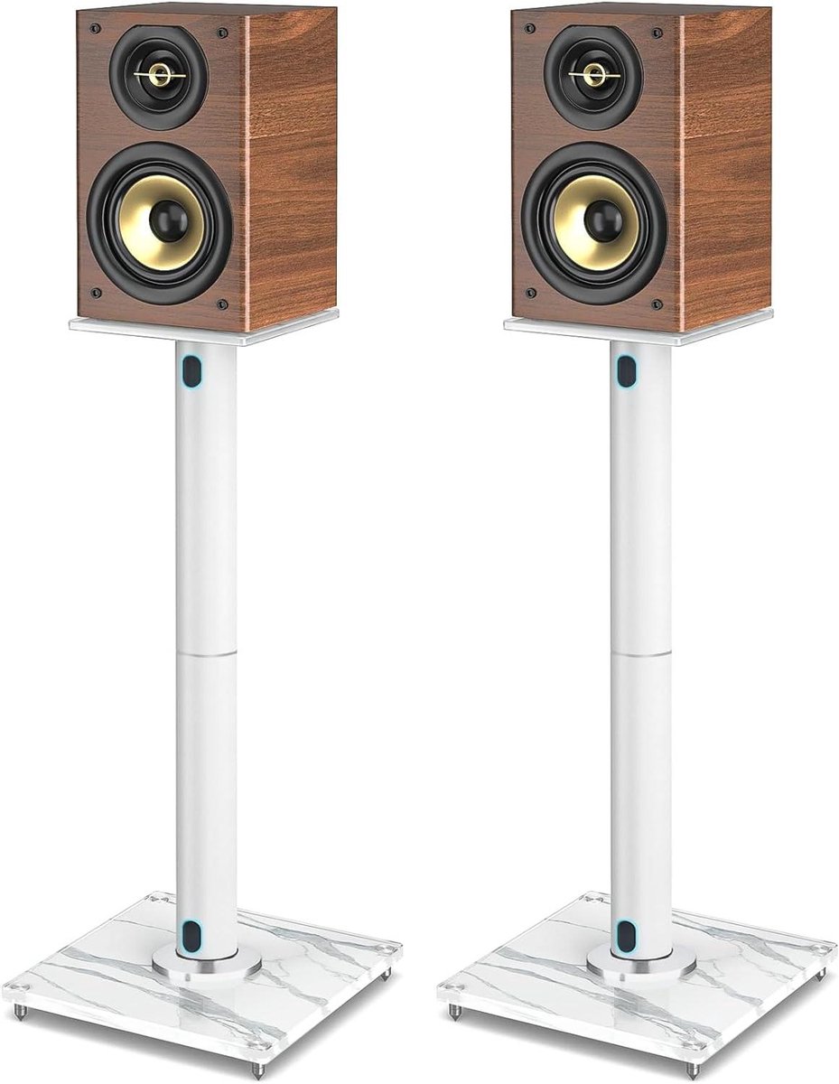 Luidsprekerstandaard Set - Speaker Statief - Betere Geluidskwaliteit - Stabiele Constructie - 84 cm Hoog - Marmer