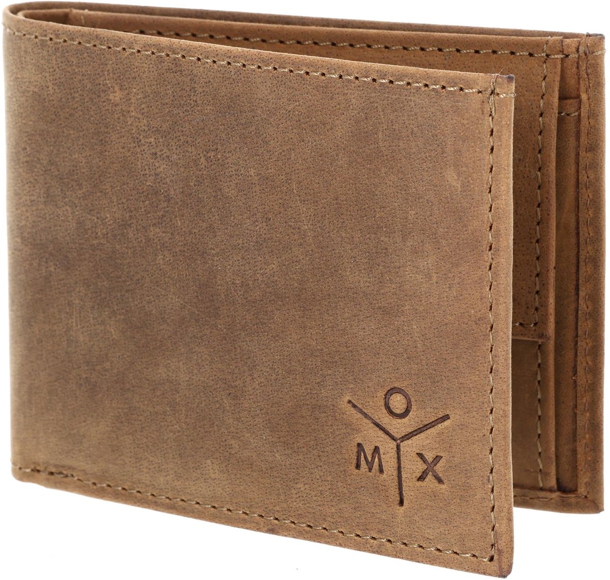 oxmox Leren portemonnee Leather RFID Protect Pocketbörse Ox 2.0 Embossed Vintage Light Brown bruine