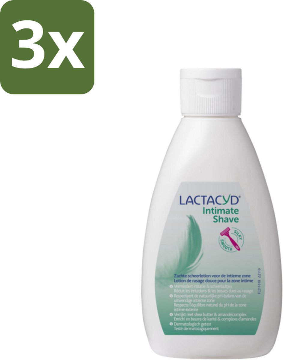 3 x Lactacyd – Intimate Shave – Scheerlotion – 200 ml - Intieme Scheerlotion - Scheerlotion Intieme Zone - Gevoelige Huid - Scheerbultjes - Irritaties