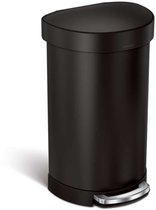 Simplehuman - Prullenbak Liner Pocket Half Rond 45 liter - Zwart - Roestvast Staal