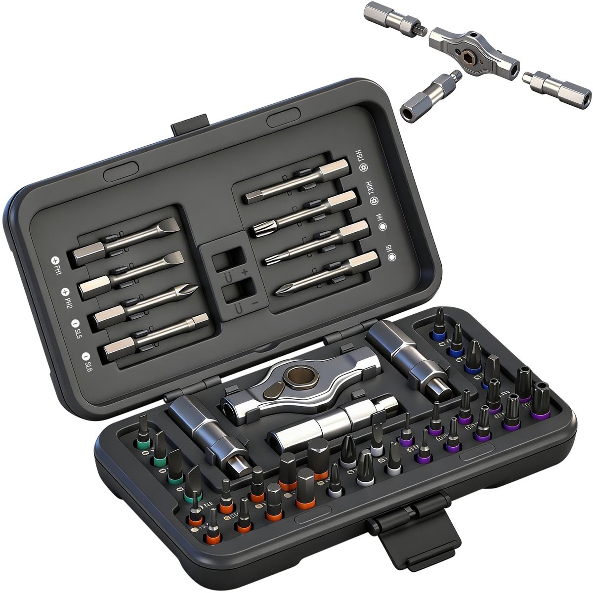 Elzusha - 42-in-1 Magnetische Schroevendraaier Set met Afneembare Ratchet Handgreep