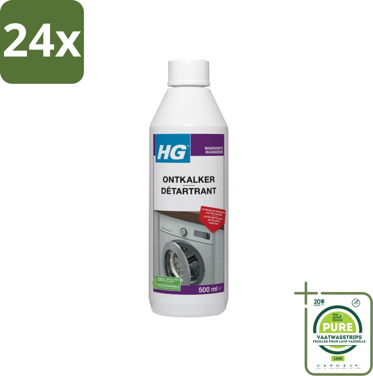 HG Ontkalker 500 ml - Voordeelverpakking - 24 stuks - Kalkverwijderaar - Ontkalker