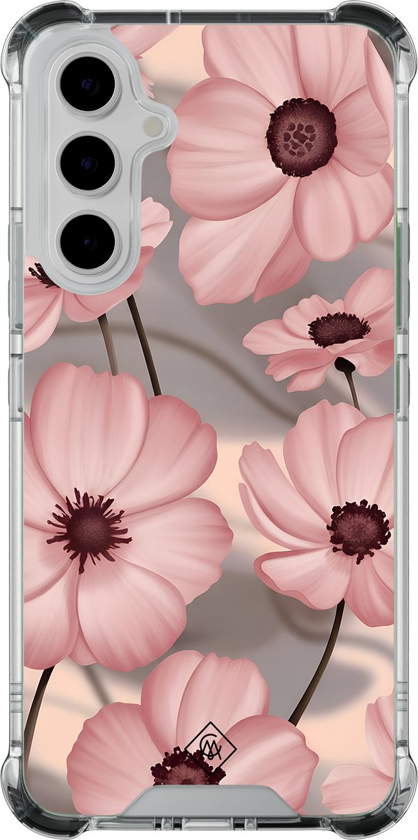 Casimoda® hoesje - Geschikt voor Samsung Galaxy A55 - Soft Bloom Pink - Shockproof case - Extra sterk - - Multi, Transparant