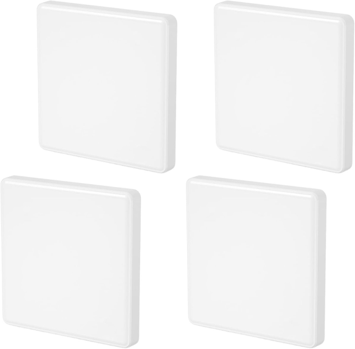 Set van 4 Blinde Covers voor Muurcontactdozen - Ongebruikte Wandplaat, Lichtschakelaar en Junction Box Deksel met Vierkant Design