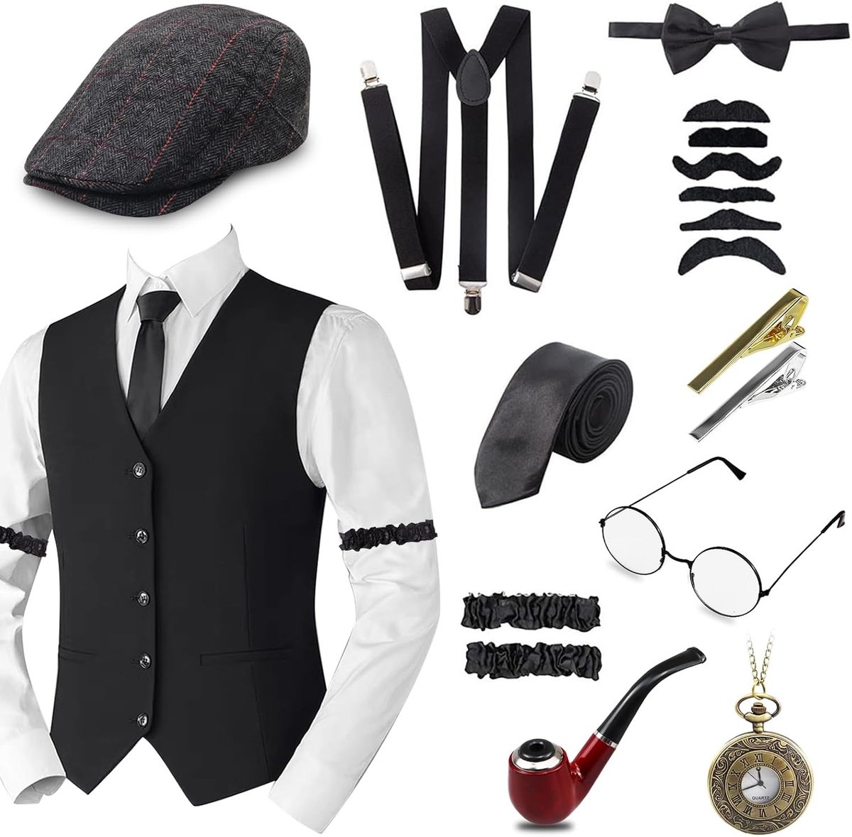1920s Gatsby Gangster Kostuum voor Mannen - Stijlvolle Outfits en Accessoires voor Feestjes en Thema-avonden