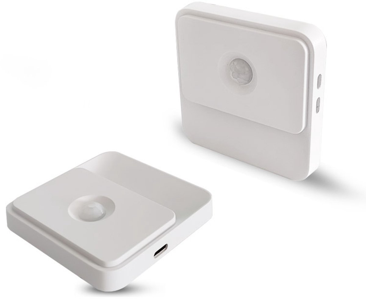 Nachtlamp met bewegingssensor, oplaadbare batterij, LED-lamp, met bewegingssensor, binnenverlichting, instelbare helderheid, warm wit licht, LED-nachtlamp, batterijgevoed, voor kinderkamers, gangen, trappen en keukens
