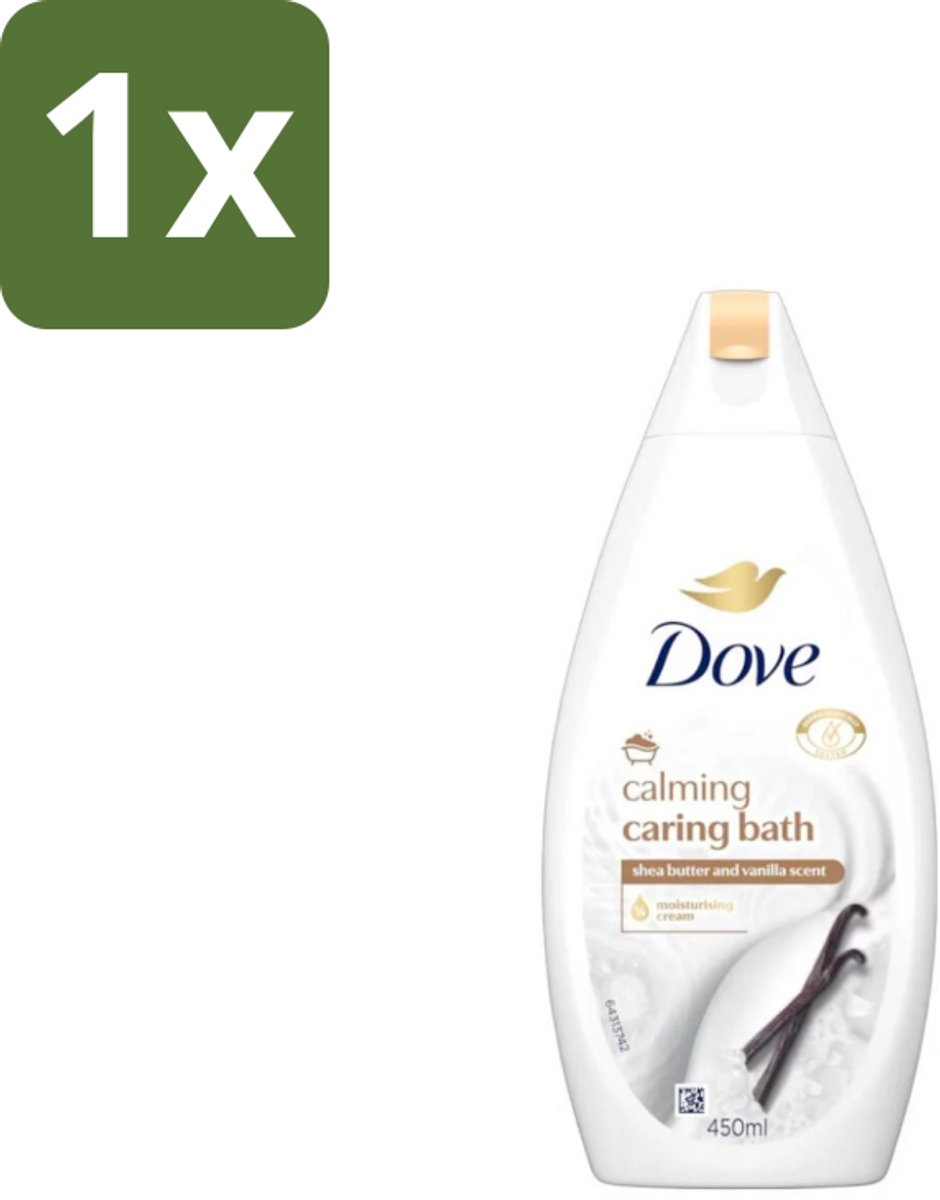 1 x Dove – Badcrème – Sheaboter & Vanille – 450 ml - Badcrème - Sheaboter - Vanille - Huid Verzorging - Voedende Badcrème