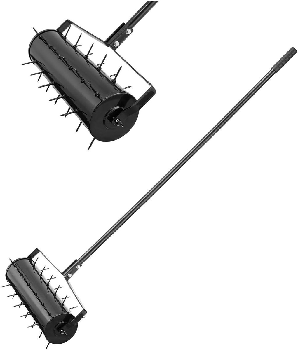 Gazonbeluchter - Handmatige beluchter - Gazononderhoud - 33 ijzeren spikes - 52 cm breed - Zwart
