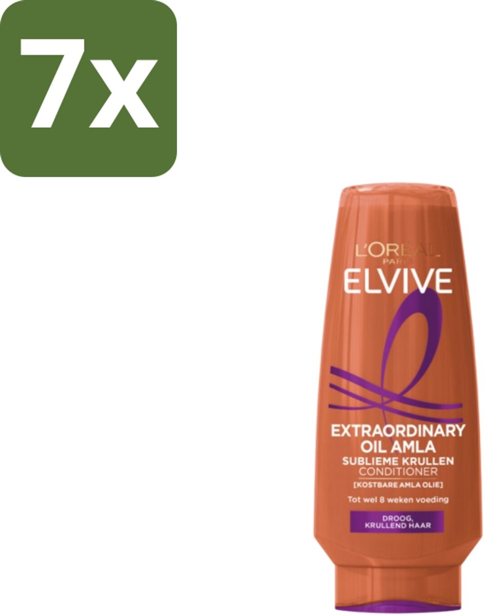 7 x L'Oréal Elvive Extraordinary Oil Krulverzorging Conditioner 200 ml - Krulverzorging Conditioner - Droog Krulhaar - Voedende Conditioner - Krulhaar Voeding - Krulhaar Zachtheid