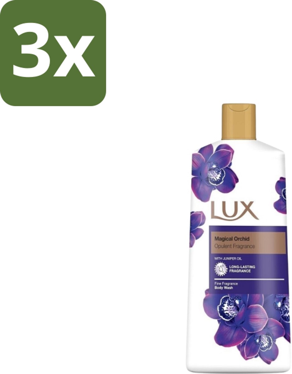 3 x Lux – Body Wash – Magical Orchid & Juniper Oil – 600 ml - Douchegel - Orchidee - Geur - Luxe - Verzorging