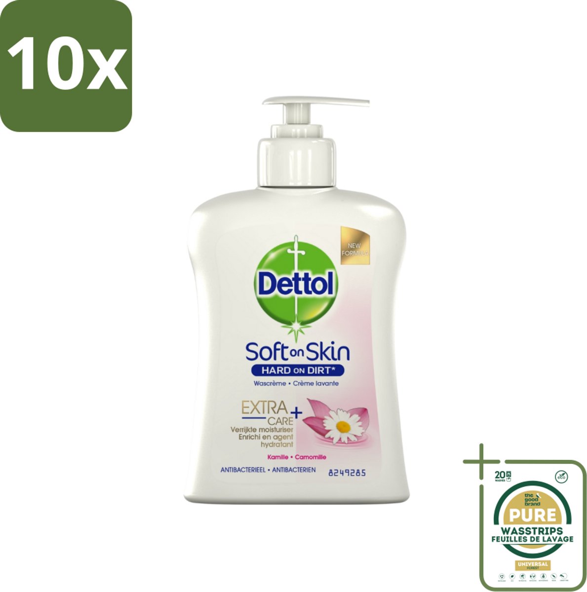 10 x Dettol - Handzeep - Antibacterieel - Hydraterend - Kamille - 250 ml - Grootverpakking - Handzeep - Antibacterieel - Hydraterend - Kamille - Handwas