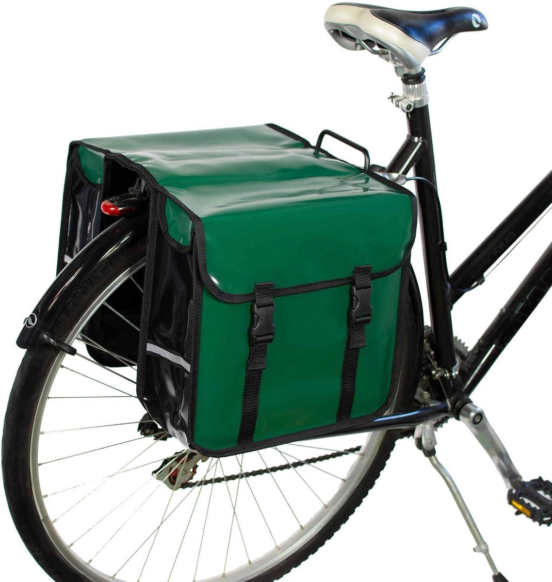 Dubbele Fietstassen - Bagagedragertassen - Dagelijkse Transport - Waterdicht Tarpaulin - 26 Liter - Bosgroen