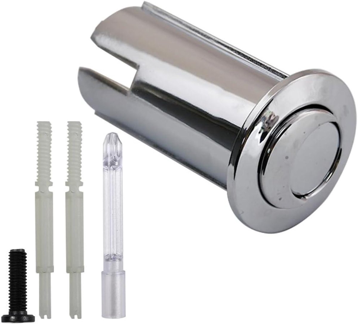 Dubbele Spoelknop - Toilet Bediening - Camper Sanitair - Zon en Maan Design - 70 mm - Chroom Zilver