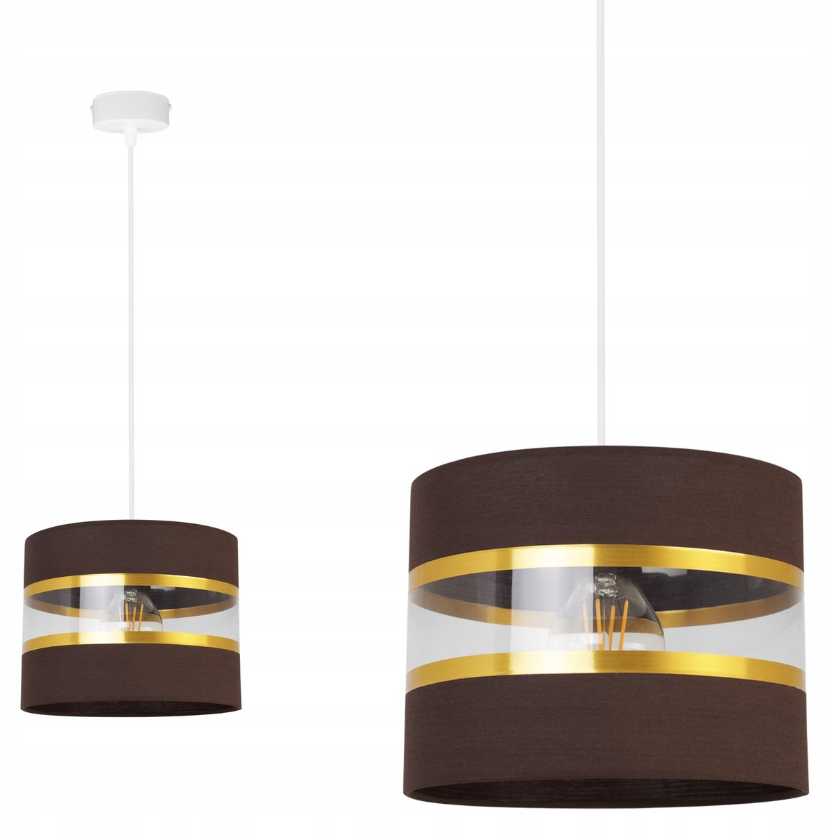 Hanglamp Glamour Goud met Stoffen Kap - E27