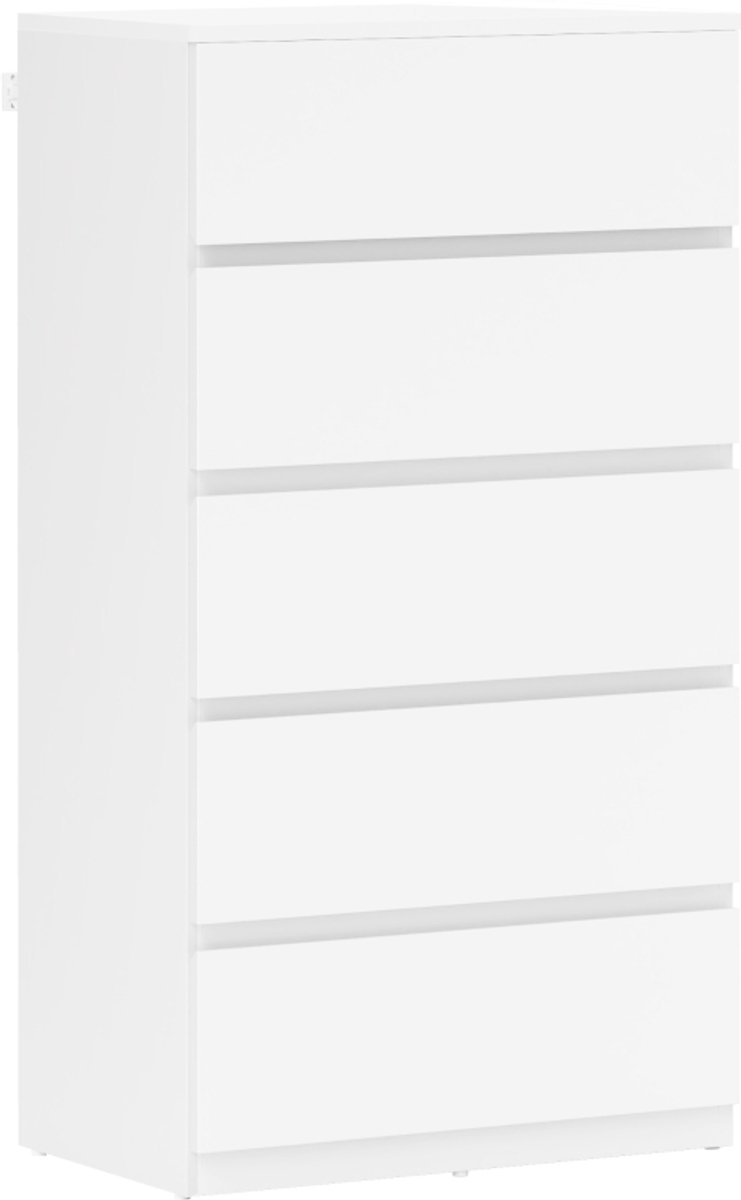 Dressoir - Ladekast Met 5 Laden - 55 x 34 x 100 cm - Wit