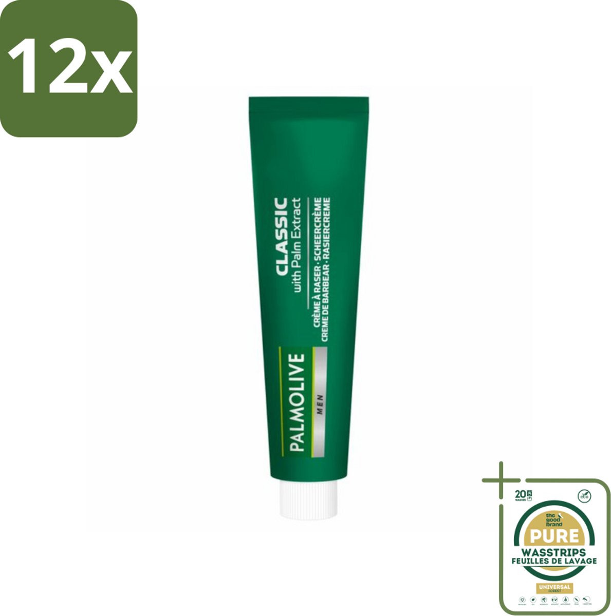Palmolive Men Scheercrème Classic 100 ml - Voordeelverpakking - 12 stuks - Scheerbeurt - Frisheid