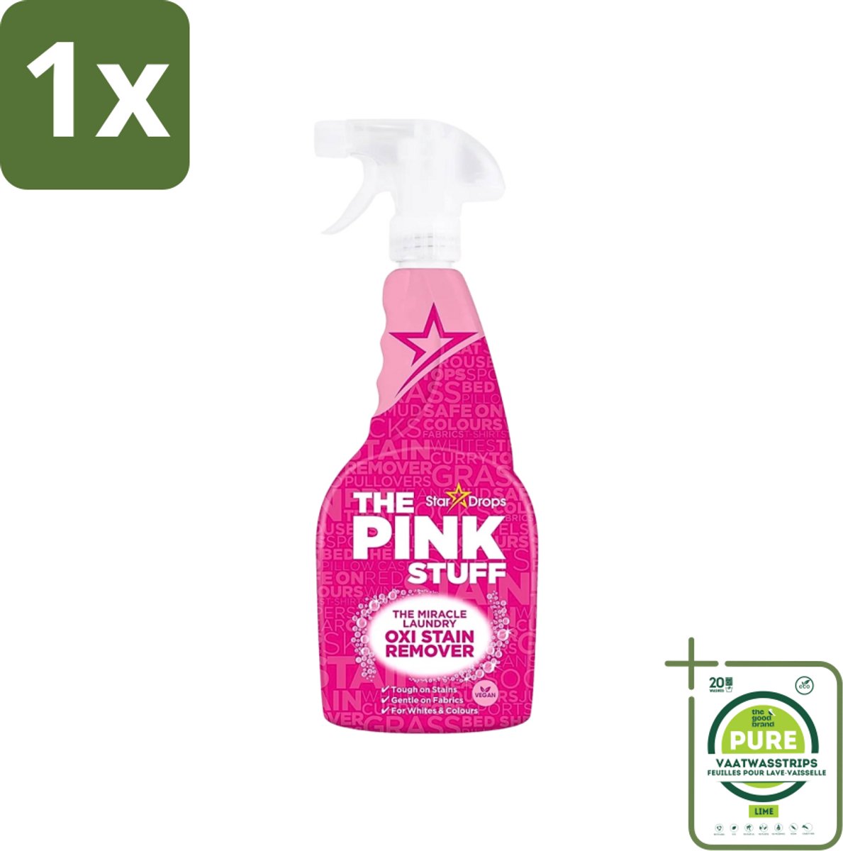 1 x The Pink Stuff - Vlekverwijderaar Spray - Direct op Vlek - 500ml - Vlekverwijderaar - Vlekkenverwijderaar - Vlekken Op Kleding - Vlekken Op Stof - Vlekken Op Kleur