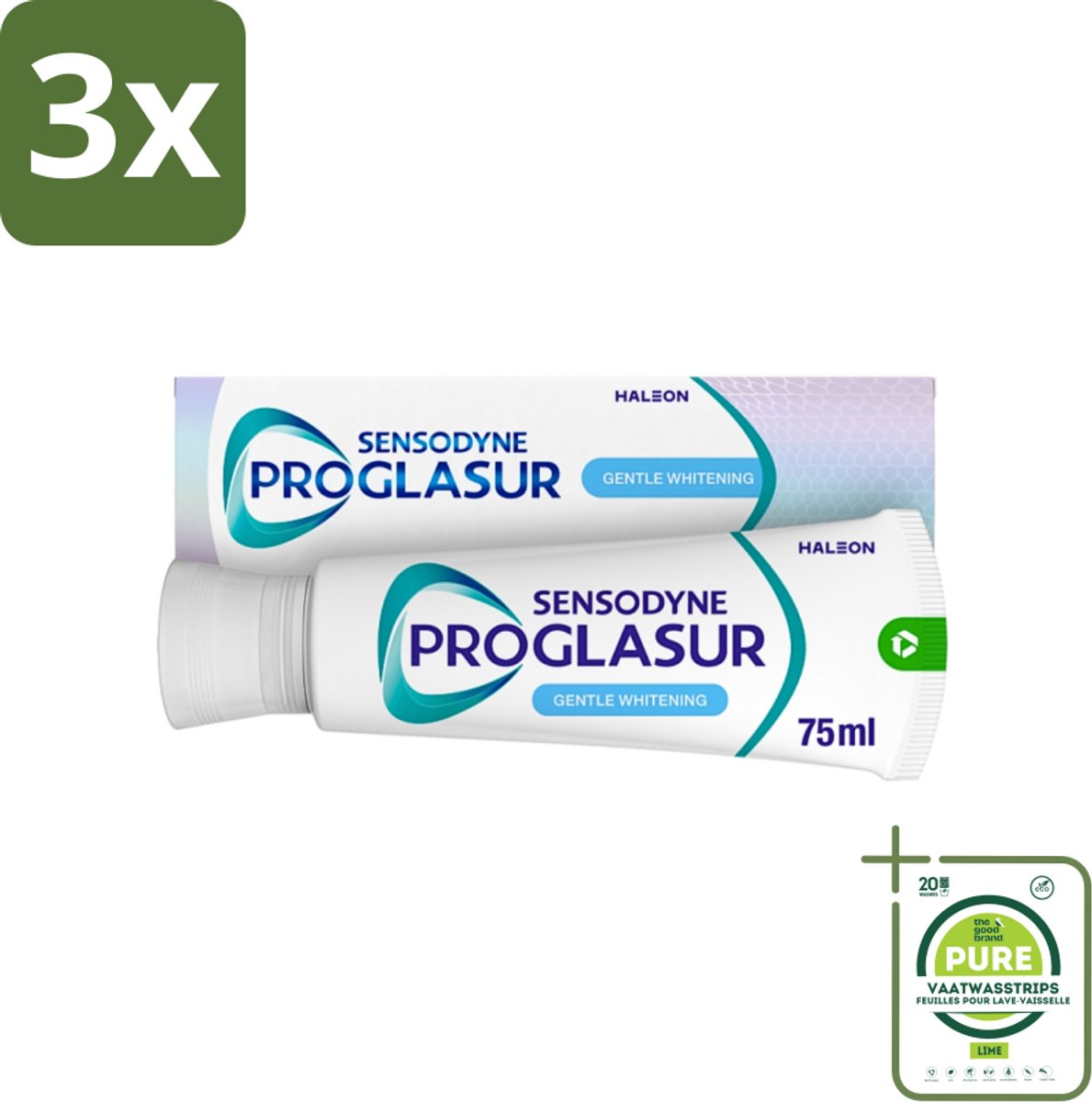 3 x Sensodyne - Tandpasta - Proglasur Gentle Whitening - Verheldert Glazuur - 75 ml - Grootverpakking - Tandpasta - Tandpasta Whitening - Tandpasta Voor Tanderosie - Tandpasta Voor Gezond Glazuur - Tandpasta Voor Gevoelige Tanden