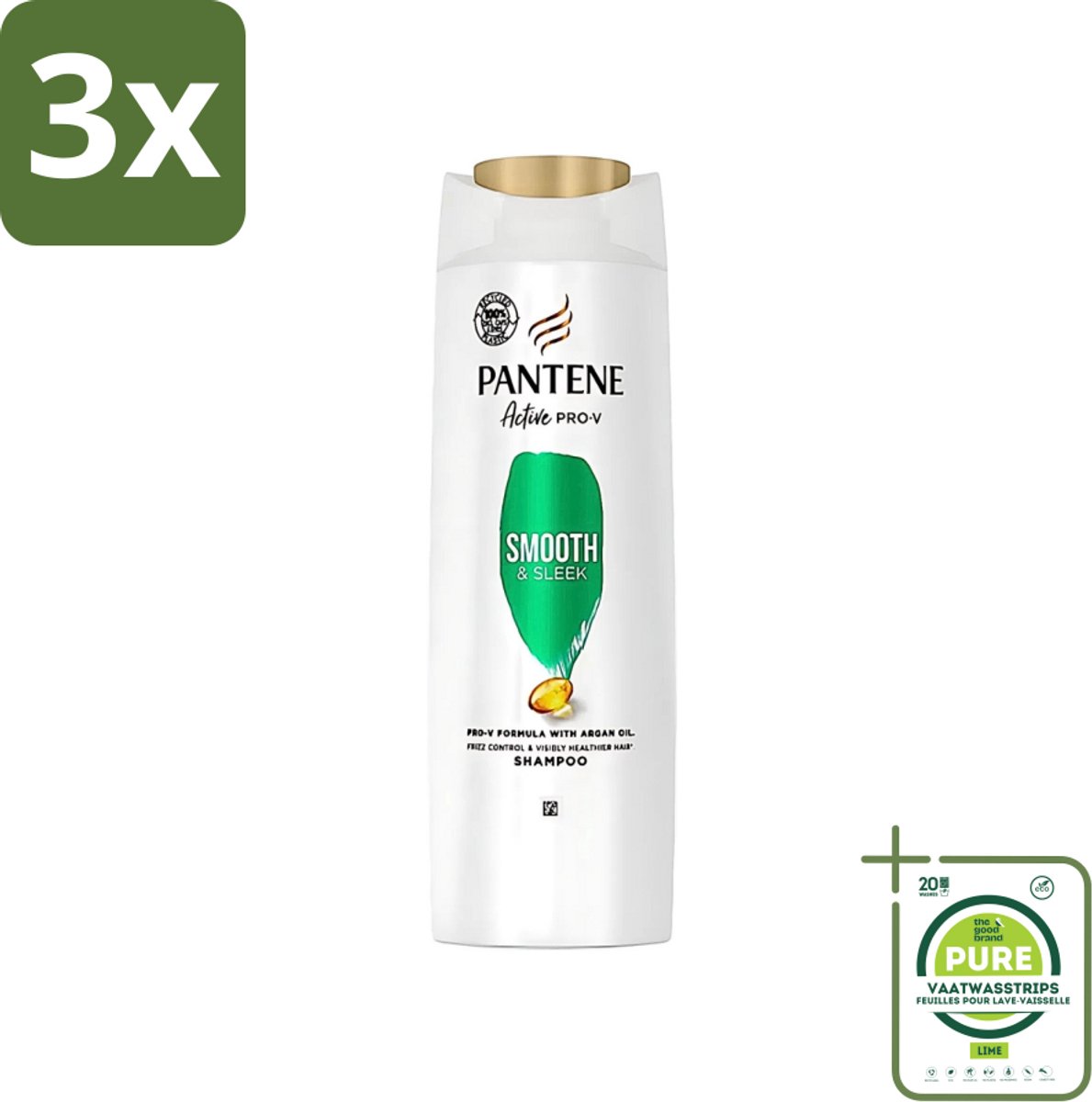 3 x Pantene - Shampoo - Smooth & Silky - Voor Glad en Zijdezacht Haar - 400 ml - Grootverpakking - Zijdezacht Haar - Glad Haar - Hydraterend Haar - Haar Verzorging - Haar Verzorging Droog Haar