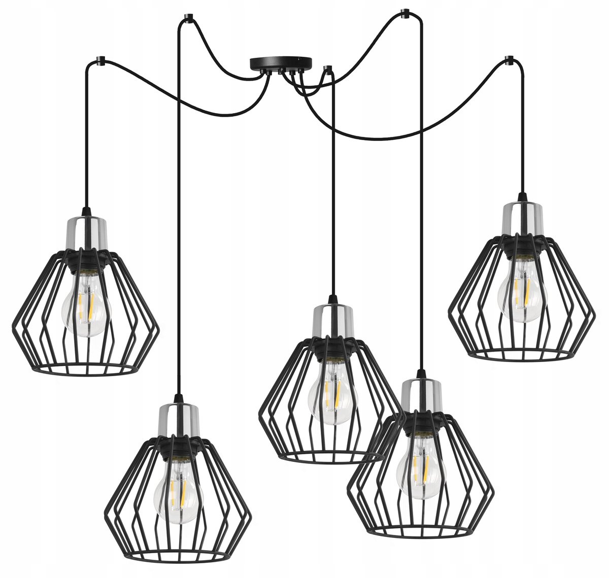 Zwarte Lampy Wiszące Spider Nuvola Loft 5xE27