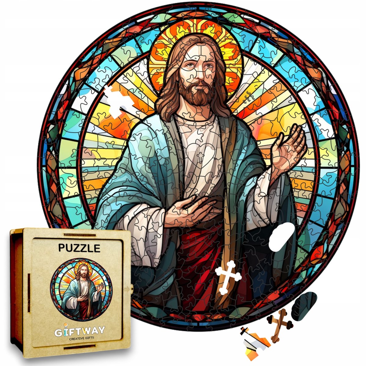 Houten Puzzel Jezus 208 Stukjes - Religieuze Houtpuzzel voor Volwassenen