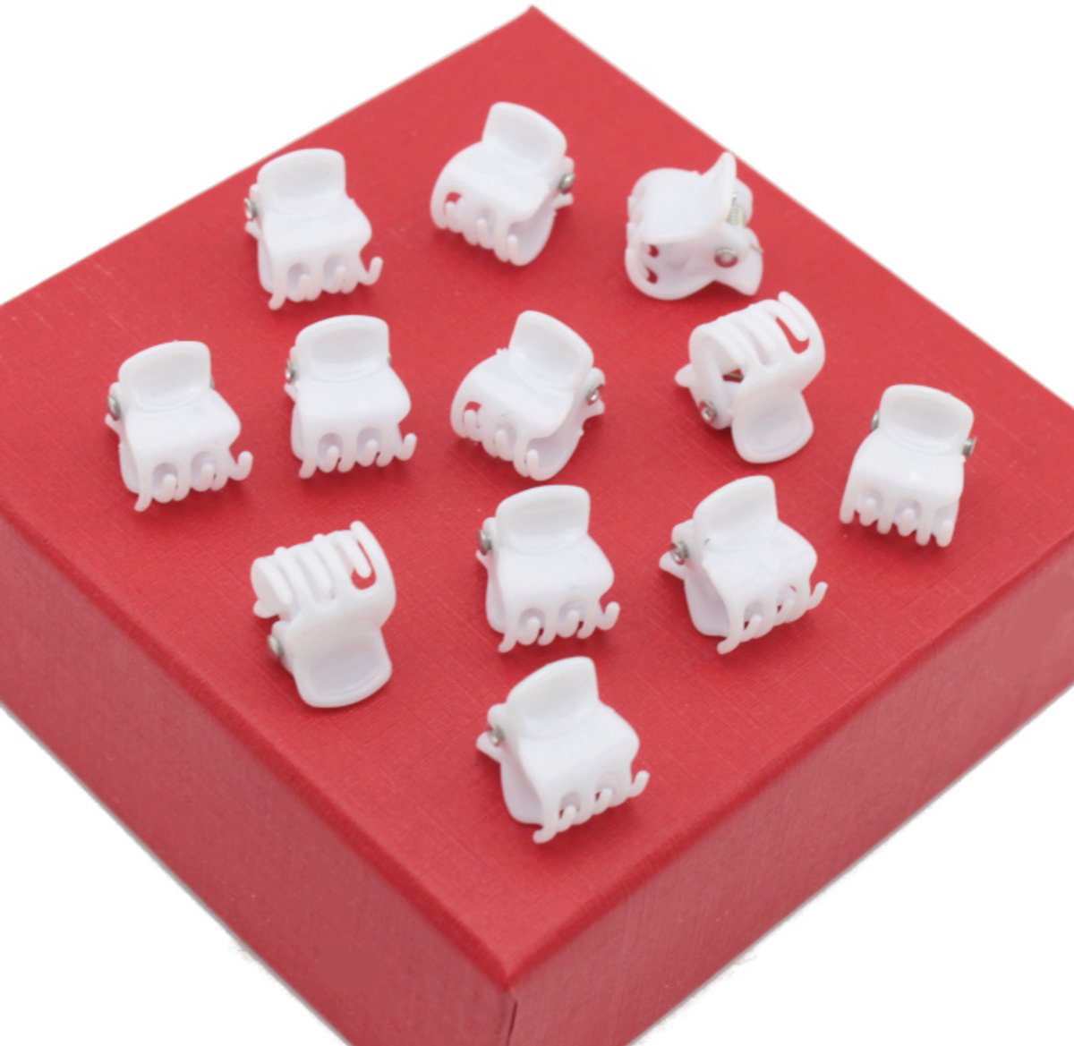 Witte Krab Klemmen voor Haar - 12 Stuks - 1 cm - Communie