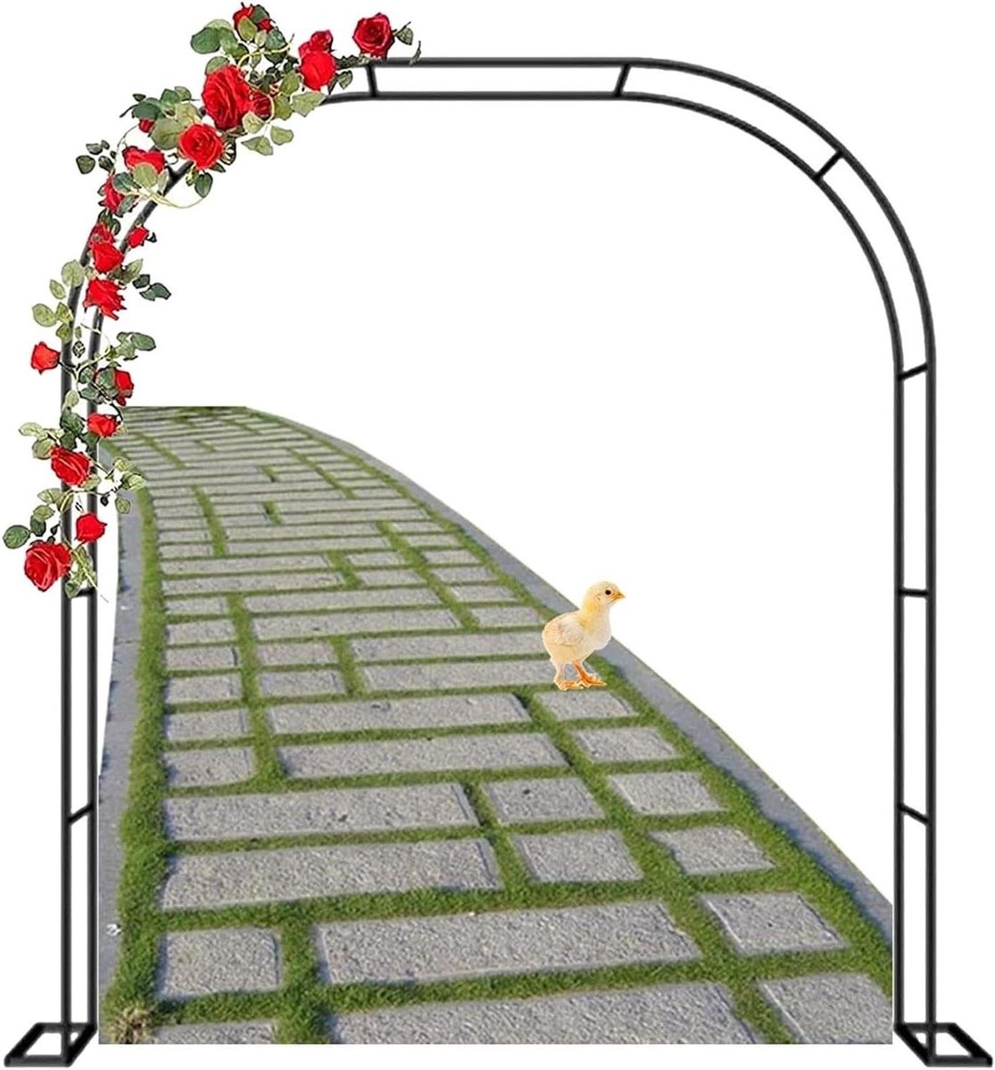 Rozenboog Metaal - Klimhulp Tuin - Planten Steunen - Versterkte Steunbuizen - B300 x H220 cm - Zwart