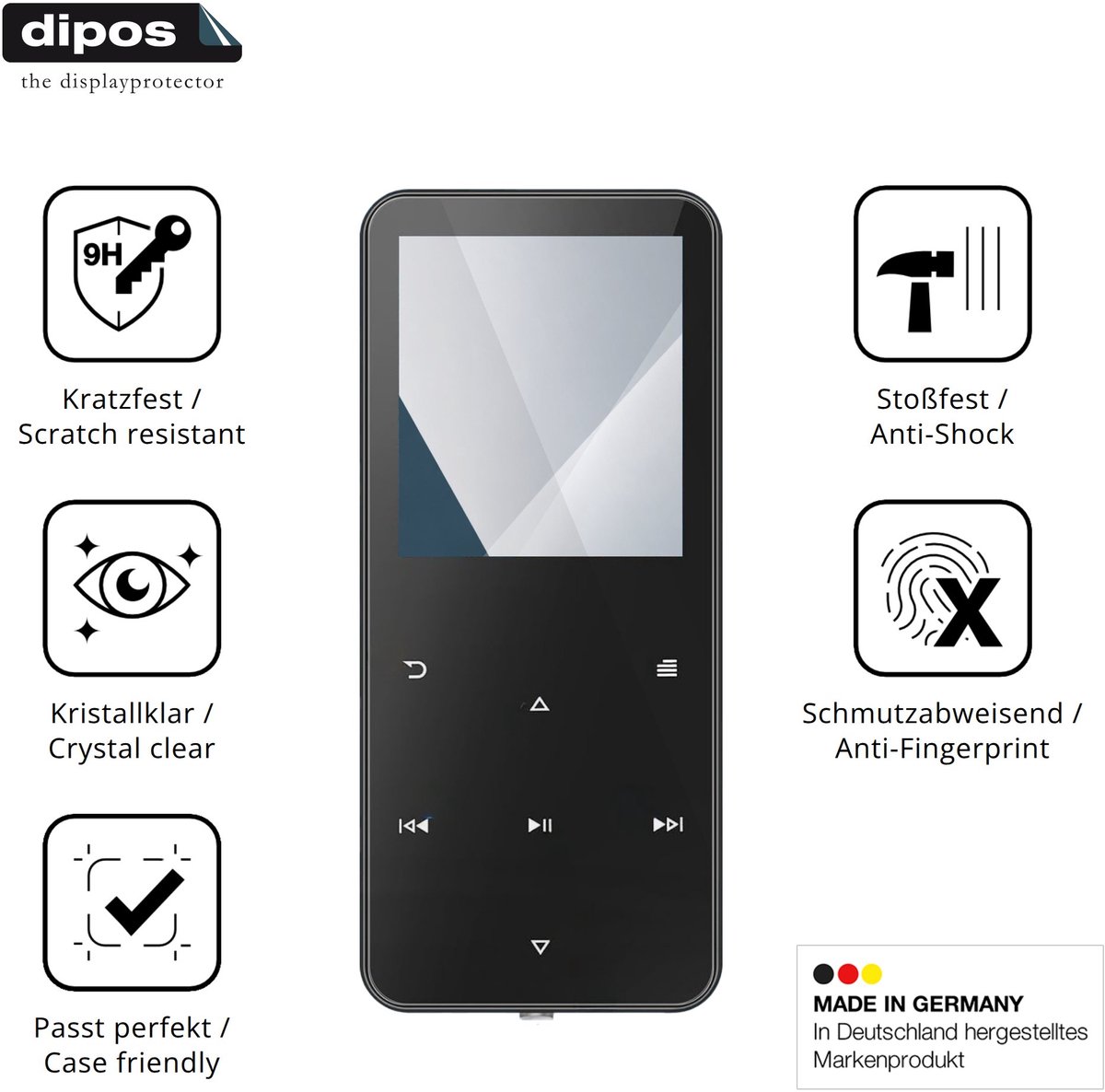 dipos – 2x Pantserfolie geschikt voor Skibiles CMP3-MYG01 | 9H Screenprotector