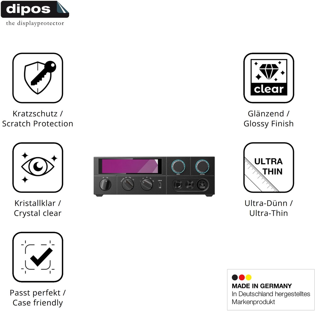dipos – 4x Beschermfolie geschikt voor FiiO K15 | Krasbestendige & heldere Screenprotector Ultra-Thin