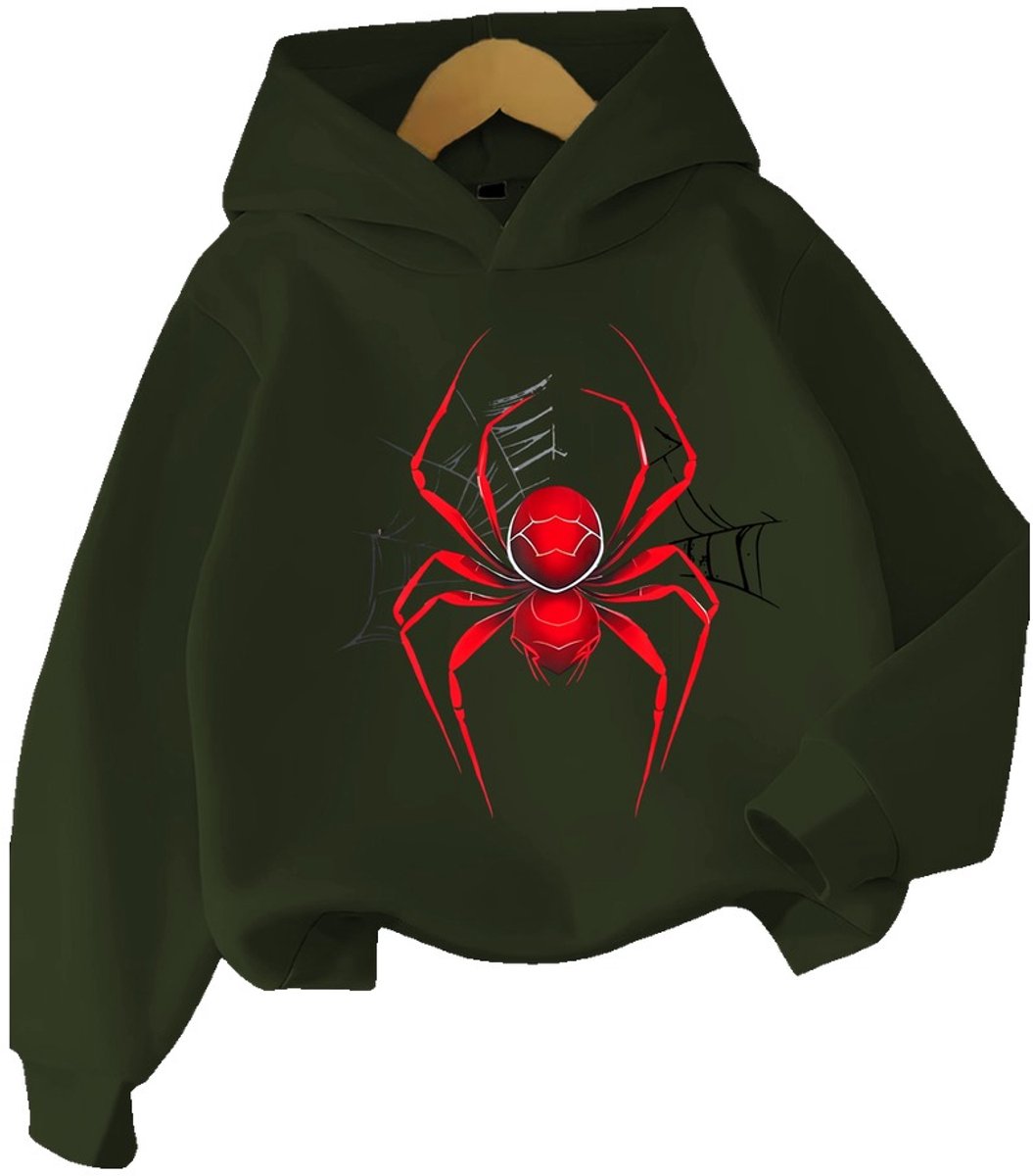 Currero Hoodie Jongens Warme Hoodie Met Capuchon Comfortabele Sweater Casual Trui Pullover Jongenstrui 5-6 Jaar Donkergroen