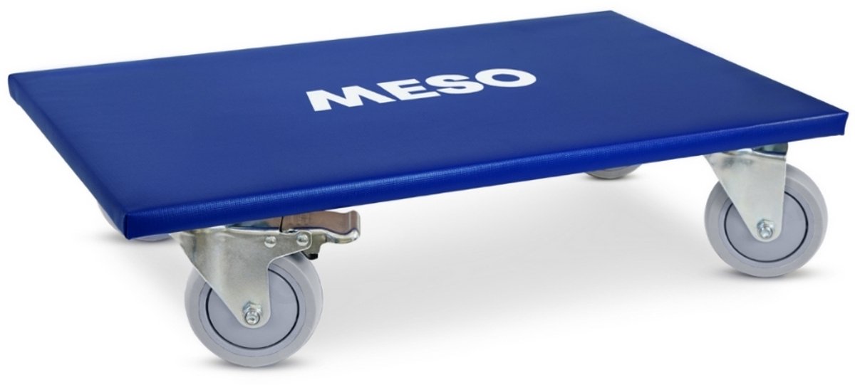 MESO Meubelroller - 350kg draagkracht - Rechthoekig - 2x Geremd - 600 x 350 mm - Rubber wiel - Meubelhondje - Meubellifter - Hondje voor verhuizen - Transporthulp - Transportroller - Transportdolly - Verhuistrolley - Meubeltransporter