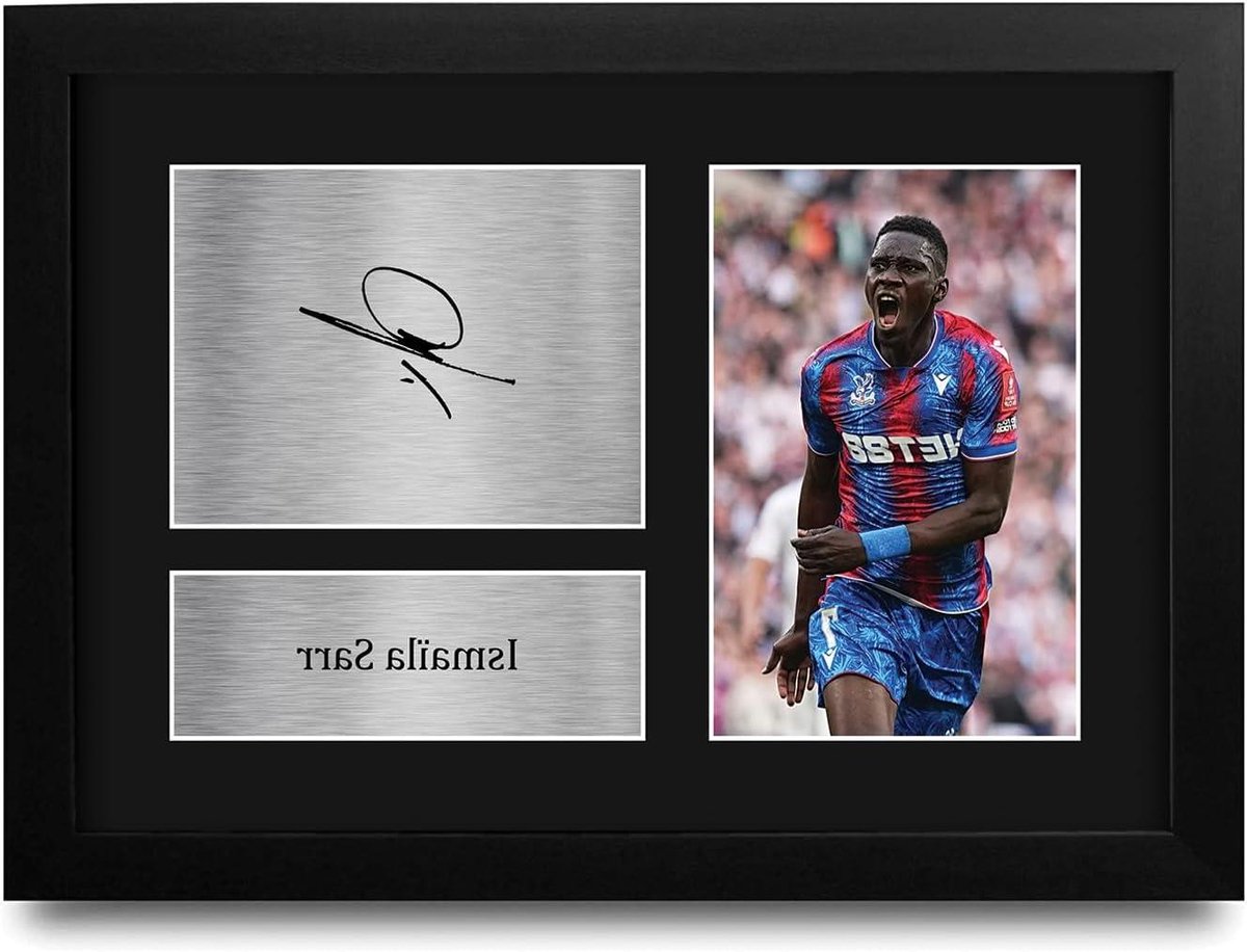 Gesigneerde Foto - Fan Merchandise - Voetbal Fans - Replica Handtekening - A4 Ingelijst - Zwart