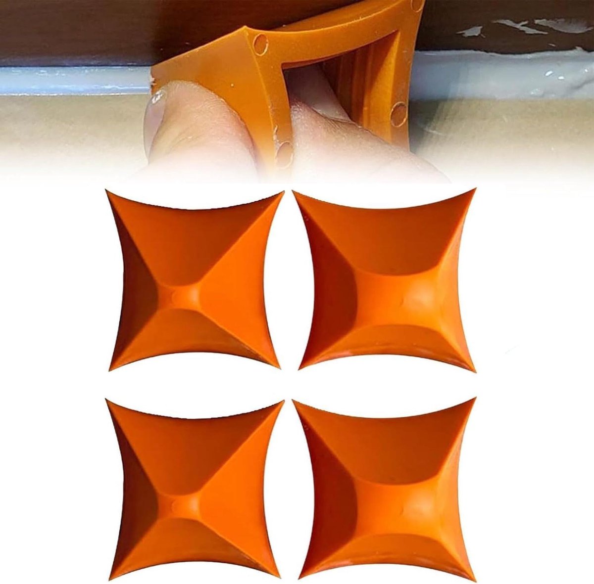 Siliconen Naad Gereedschap - Kit Afwerking Tool - Naden Glad Maken - Herbruikbaar Milieuvriendelijk - 4/6/10/16mm - Oranje