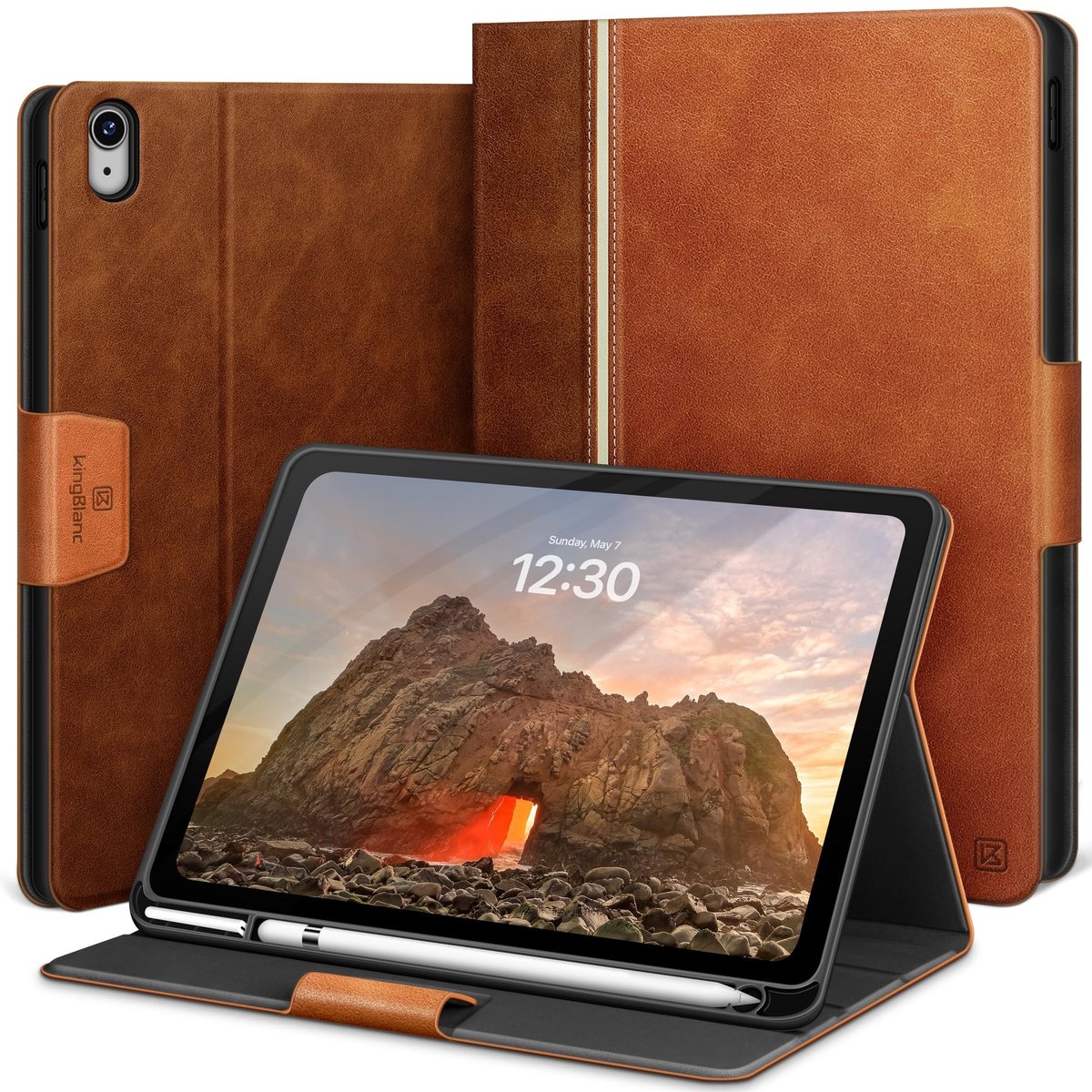 Elzusha - Vegan Leren iPad Hoes met Penhouder
