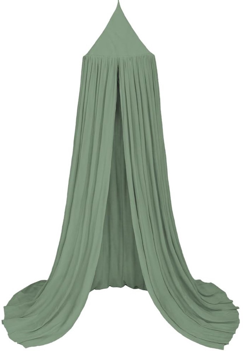 Elzusha - Rond Dome Canopy voor Kinderbedden, Groene Bedgordijn