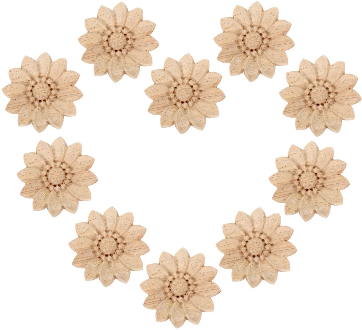 Elzusha - Set van 10 Houten Gegraveerde Stickers voor Wanddecoratie